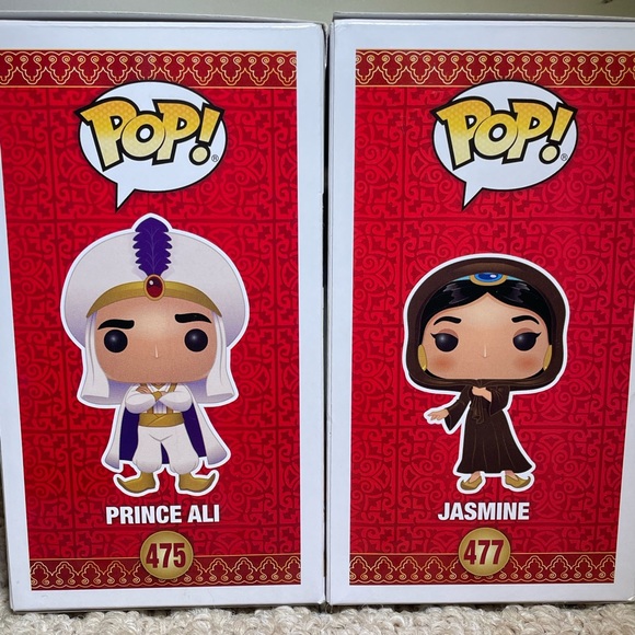 Jasmine #475 And Prince Ali #477 Funko Pops, Aladdin - Picture 5 of 8